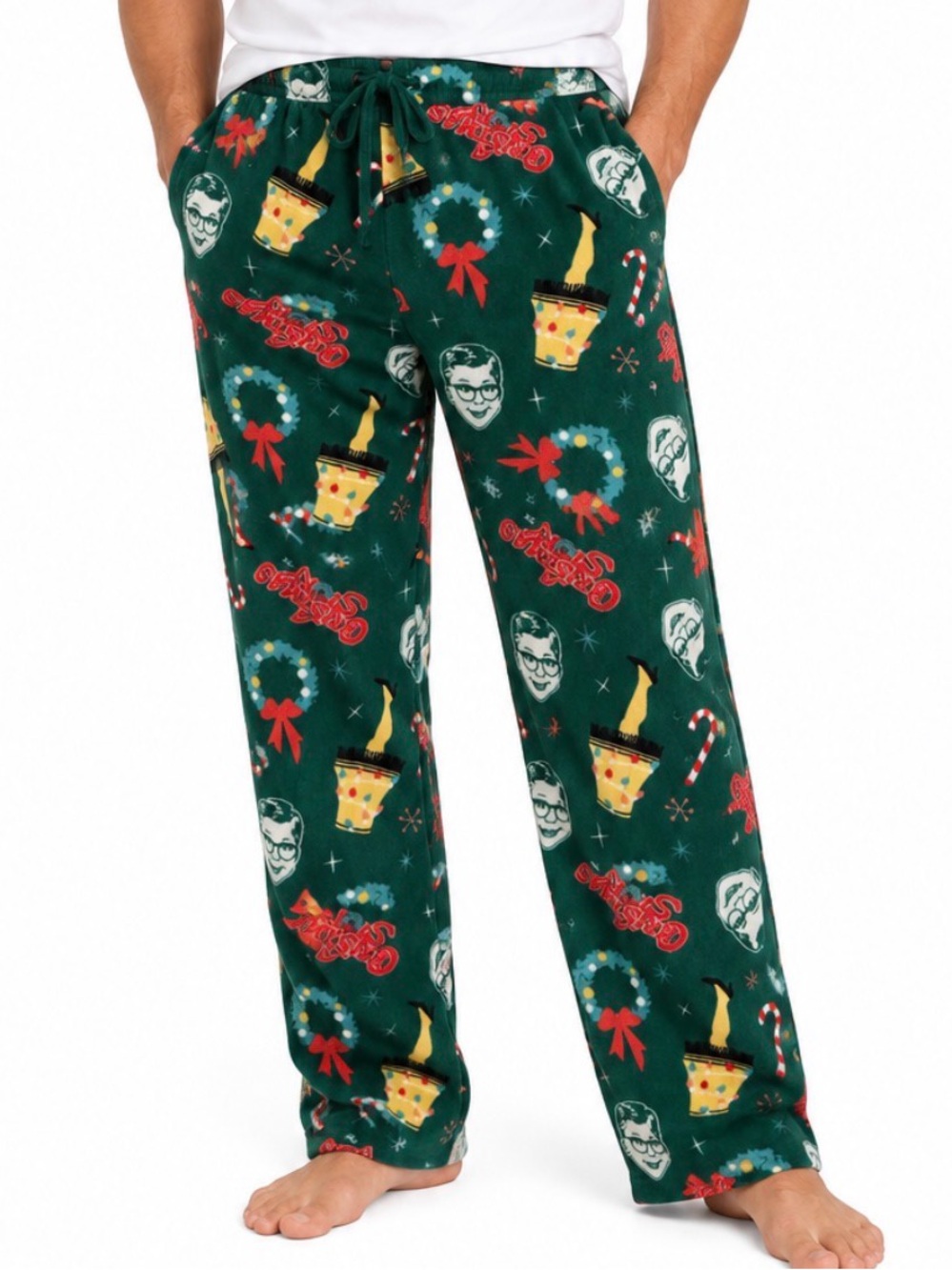 Men’s A Christmas Story holiday pajama pants Holiday Ralphie fleece SZ LG